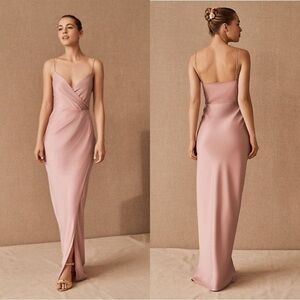 BHLDN Freya Charmeuse Satin Dress Blush Pink Size 8